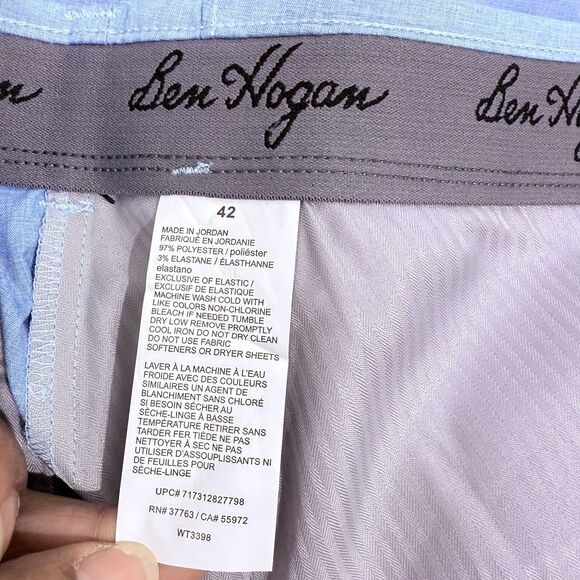 Ben Hogan Mens Blue Golf Performance Flat Front Active Flex Stretch Short Sz 42 - Picture 16 of 16